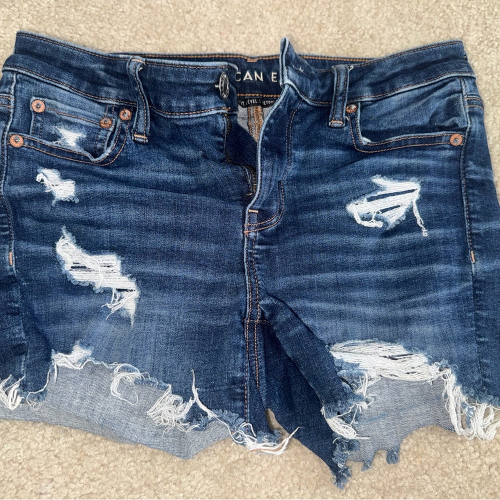 American Eagle Outfitters Ripped Blue Denim Shorts